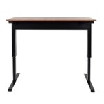 Luxor 56inch Single Column Adjustable Height Stand Up Desk with Crank Handle and Casters – Black with White Stand3