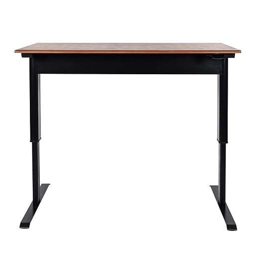 Luxor 56inch Single Column Adjustable Height Stand Up Desk with Crank Handle and Casters – Black with White Stand3