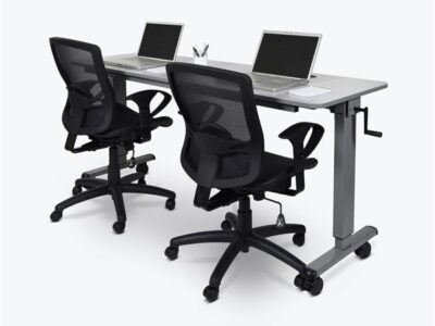 Luxor Adjustable Height Flip Top Table with Crank Handle and Quick Release Latches for Easy Storage 72 x 45