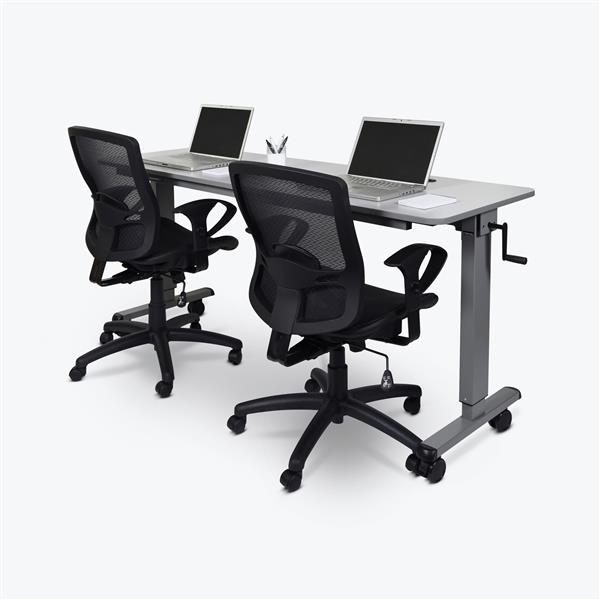 Luxor Table à hauteur réglable avec poignée à manivelle et loquets à dégagement rapide pour un rangement facile 72 x 45