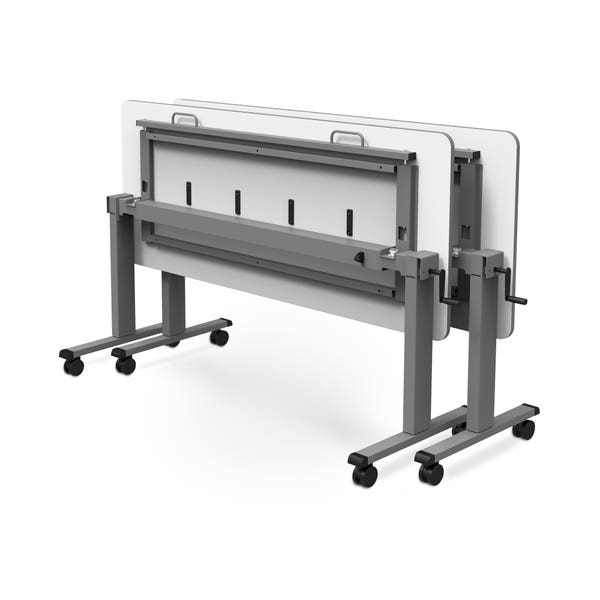 Luxor Adjustable Height Flip Top Table with Crank Handle and Quick Release Latches for Easy Storage2
