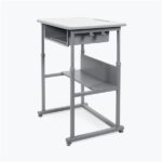 Luxor Adjustable Height Stand Up Desk with Bag Hook and Pencil Rest