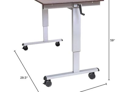 Luxor Adjustable Height Stand Up Desk with Crank Handle – 60 x 42