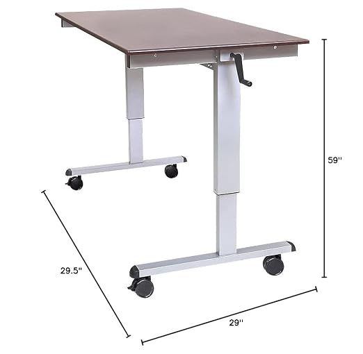 Luxor Adjustable Height Stand Up Desk with Crank Handle – 60 x 42
