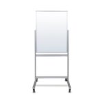 Luxor Tableau magnétique double face en verre avec cadre en aluminium et support 30 x 40