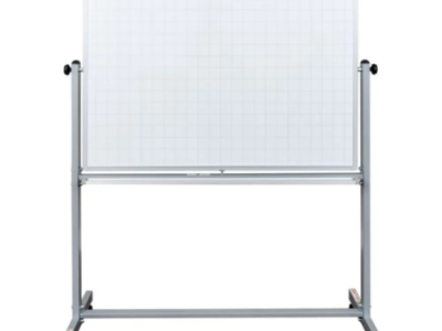 Luxor Mobile Double Sided Magnetic Whiteboard with Ghost Grid, Stand and Marker Tray 48 x 36