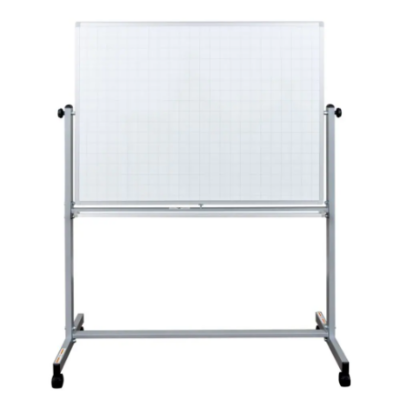 Luxor Mobile Double Sided Magnetic Whiteboard with Ghost Grid, Stand and Marker Tray 48 x 36