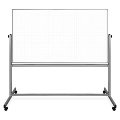 Luxor Mobile Double Sided Magnetic Whiteboard with Ghost Grid, Stand and Marker Tray 72 x 40