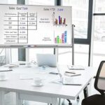 Luxor Mobile Double Sided Magnetic Whiteboard with Ghost Grid, Stand and Marker Tray – 72 x 401