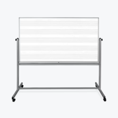 Luxor Mobile Double Sided Magnetic Whiteboard with Music Staff Lines, Stand and Marker Tray 72 x 40