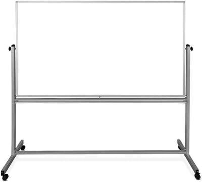 Luxor Mobile Double Sided Magnetic Whiteboard with Stand and Marker Tray 72 x 48