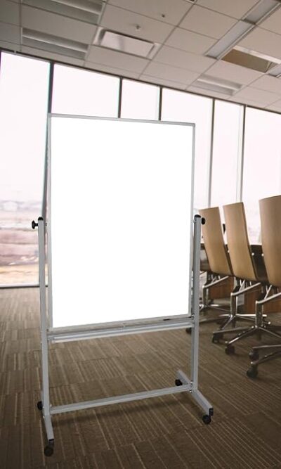 Luxor Mobile Double Sided Magnetic Whiteboard with Stand and Marker Tray – 36 x 48