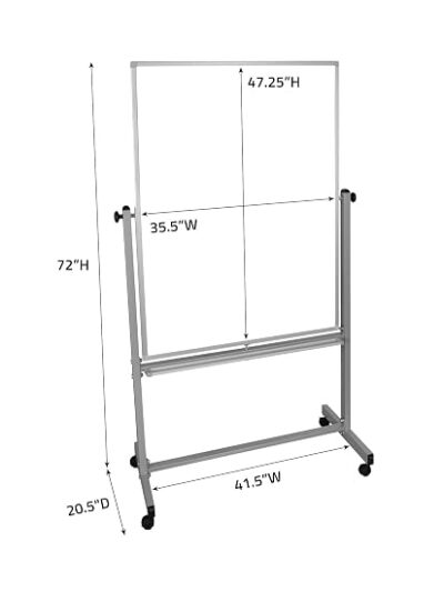 Luxor Mobile Double Sided Magnetic Whiteboard with Stand and Marker Tray – 36 x 482