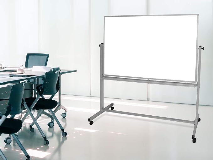 Luxor Mobile Double Sided Magnetic Whiteboard with Stand and Marker Tray – 60 x 40