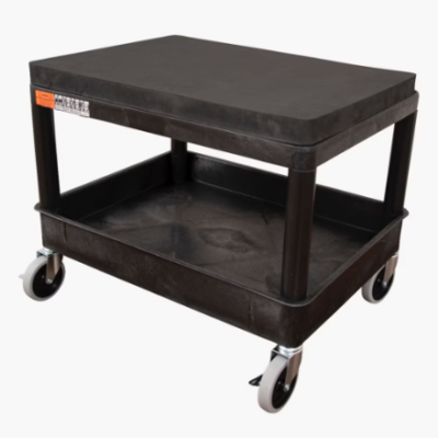 Luxor Mobile Mechanic's Seat with Removable Seat Cushion and Spacious Storage Tub Black 300lb Weight Capacity