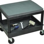 Luxor Mobile Mechanic’s Seat with Removable Seat Cushion and Spacious Storage Tub – Black – 300lb Weight Capacity