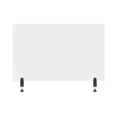 Luxor Reclaim Clamp on Tabletop Desk Divider Acrylic Sneeze Guard 48 x 30