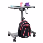 Luxor Single Column Manual Adjustable Height Stand Up Desk with Bag Hook, Cup Holder, and Pencil Rest