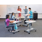 Luxor Single Column Manual Adjustable Height Stand Up Desk with Bag Hook, Cup Holder, and Pencil Rest3 Luxor Single Column Manual Adjustable Height Stand Up Desk with Bag Hook, Cup Holder, and Pencil Rest3