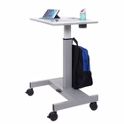 Luxor Single Column Pneumatic Adjustable Height Stand Up Desk with Bag Hook, Cup Holder, and Pencil Rest1