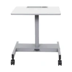 Luxor Single Column Pneumatic Adjustable Height Stand Up Desk with Bag Hook, Cup Holder, and Pencil Rest2 Luxor Single Column Pneumatic Adjustable Height Stand Up Desk with Bag Hook, Cup Holder, and Pencil Rest2