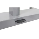 Luxor Single Column Pneumatic Adjustable Height Stand Up Desk with Bag Hook, Cup Holder, and Pencil Rest3 Luxor Single Column Pneumatic Adjustable Height Stand Up Desk with Bag Hook, Cup Holder, and Pencil Rest3