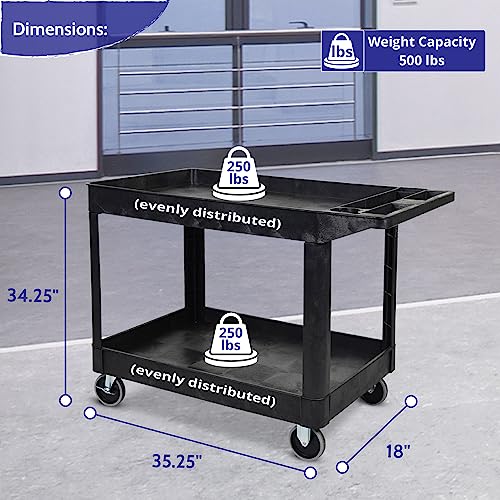 Luxor Two Shelf Heavy Duty Utility cart1 Luxor Two Shelf Heavy Duty Utility cart1