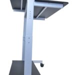 Luxor Two Tier 40inch Adjustable Height Presentation Station with Steel Frame and Casters – Black2
