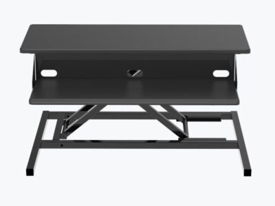 Luxor Two Tier Adjustable Height Standing Desk Conversion Kit with Manual Lift + Compact Workspace Black