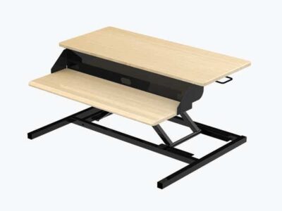 Luxor Two Tier Adjustable Height Standing Desk Conversion Kit with Pneumatic Lift Assist