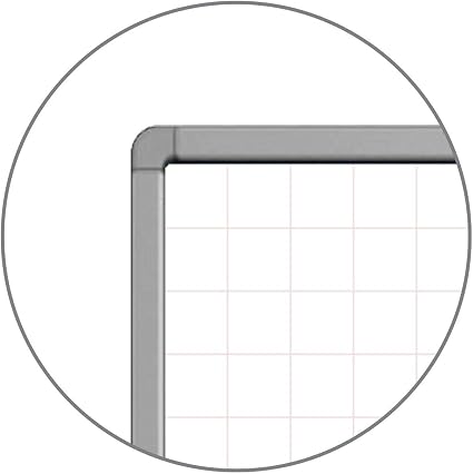 Luxor Wall Mounted Magnetic Ghost Grid Whiteboard 48 in x 36 in