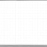 Luxor Wall Mounted Magnetic Ghost Grid Whiteboard with Aluminum Frame and Marker Tray – 72 x 40