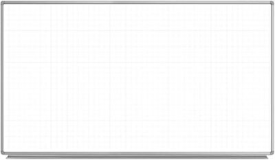 Luxor Wall Mounted Magnetic Ghost Grid Whiteboard with Aluminum Frame and Marker Tray – 72 x 40