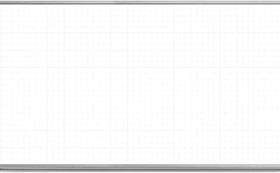 Luxor Wall Mounted Magnetic Ghost Grid Whiteboard with Aluminum Frame and Marker Tray – 72 x 40