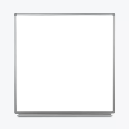 Luxor Tableau blanc magnétique mural avec cadre en aluminium et bac à marqueurs 48 x 48
