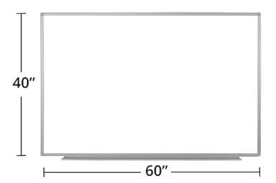 Tableau blanc magnétique Luxor avec cadre en aluminium et tablette pour marqueurs – 60 x 40