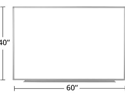 Tableau blanc magnétique Luxor avec cadre en aluminium et tablette pour marqueurs – 60 x 40
