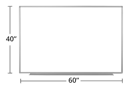 Luxor Wall Mounted Magnetic Whiteboard with Aluminum Frame and Marker Tray – 60 x 402