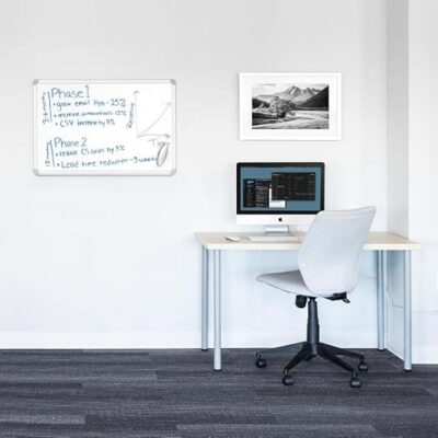 Luxor Wall Mounted Porcelain Whiteboard with Marker Tray – 72 x 40