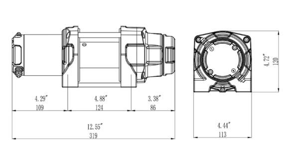 Novawinch Super B 3,500lb Winch, 12v Wire Rope