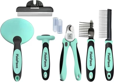 PixiePaws 6 piece Pet Grooming Set with Case
