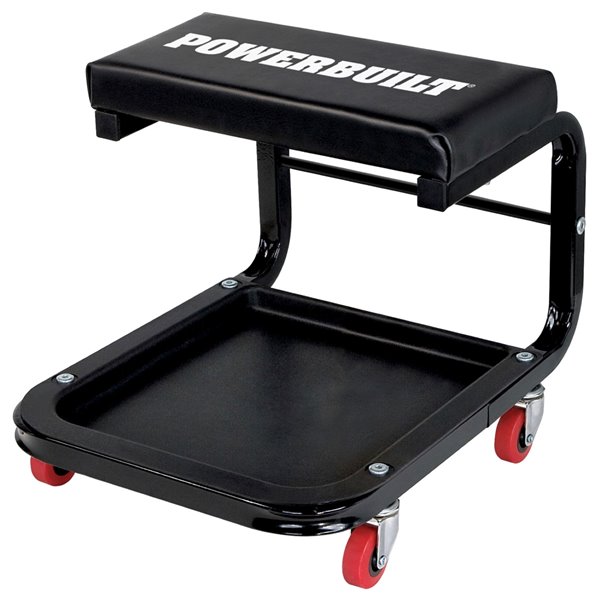 Powerbuilt Rolling Mechanic's Seat with Casters 250lb Weight Capacity