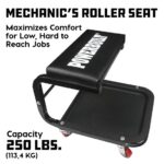 Powerbuilt Rolling Mechanic’s Seat with Casters – 250lb Weight Capacity1