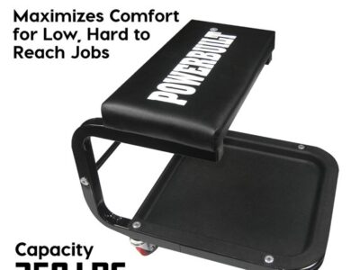 Powerbuilt Rolling Mechanic’s Seat with Casters – 250lb Weight Capacity1