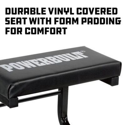 Powerbuilt Rolling Mechanic’s Seat with Casters – 250lb Weight Capacity6