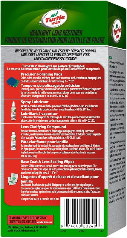 Turtle Wax Headlight Lens Restorer with Heal & Seal Technology – 118ml