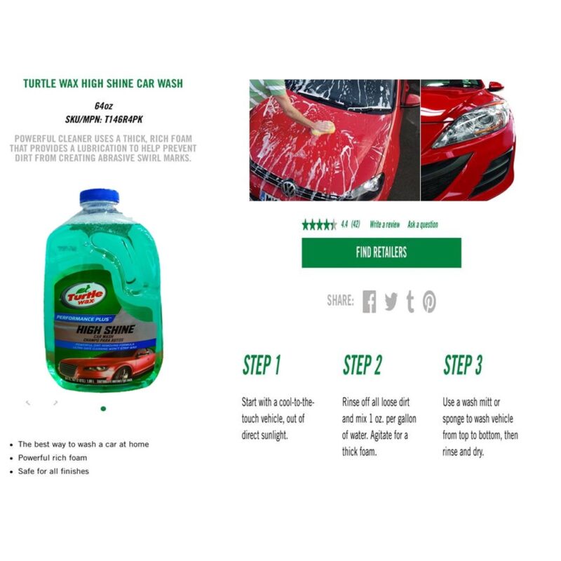 Turtle Wax High Shine Car Wash – 1.89L6