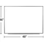 WB4836W Luxor Wall Mounted Magnetic Whiteboard with Aluminum Frame and Marker Tray – 48 x 36