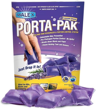 Walex Porta Pak Holding Tank Deodorizer Drop ins for RV and Marine 10 pack Lavender Scent