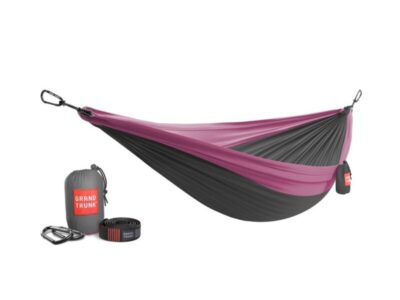 Hamac Grand Trunk Double Deluxe avec parachute en nylon et sangles - Charcoal/Magenta